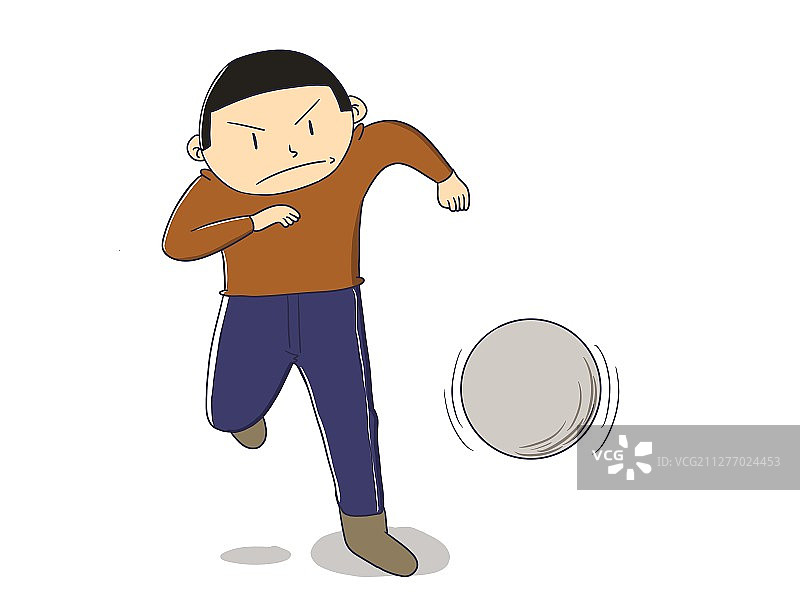 插画：踢球的少年图片素材