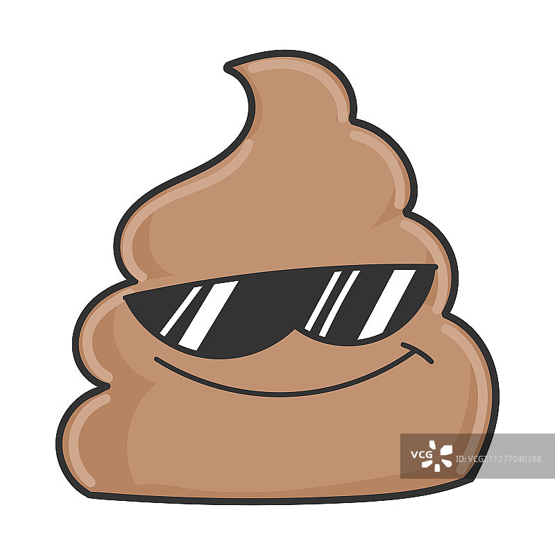 戴太阳镜的酷炫便便卡通形象图片素材