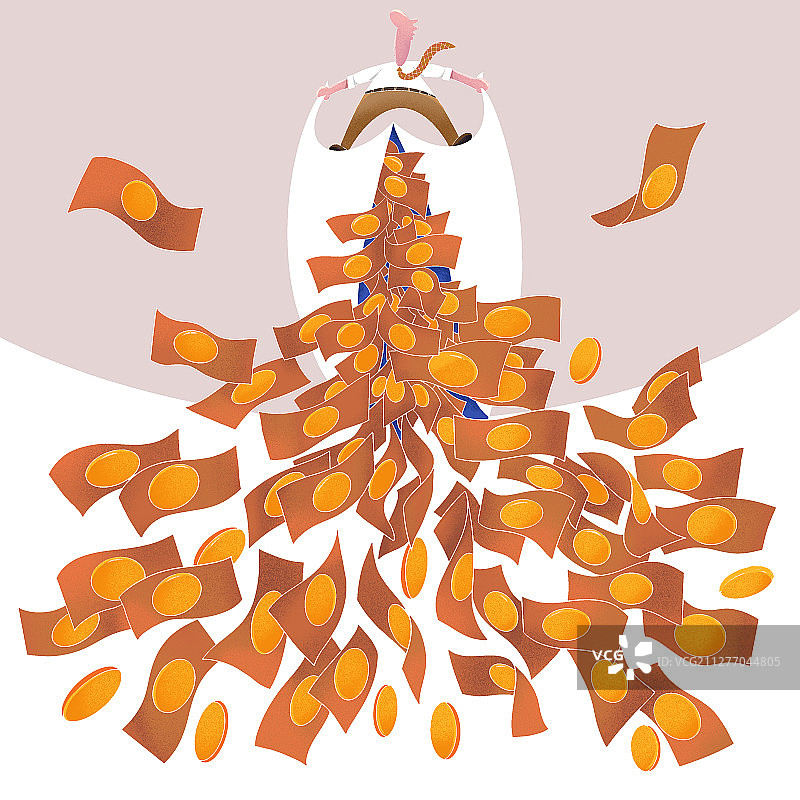 插图：开闸放钞票图片素材