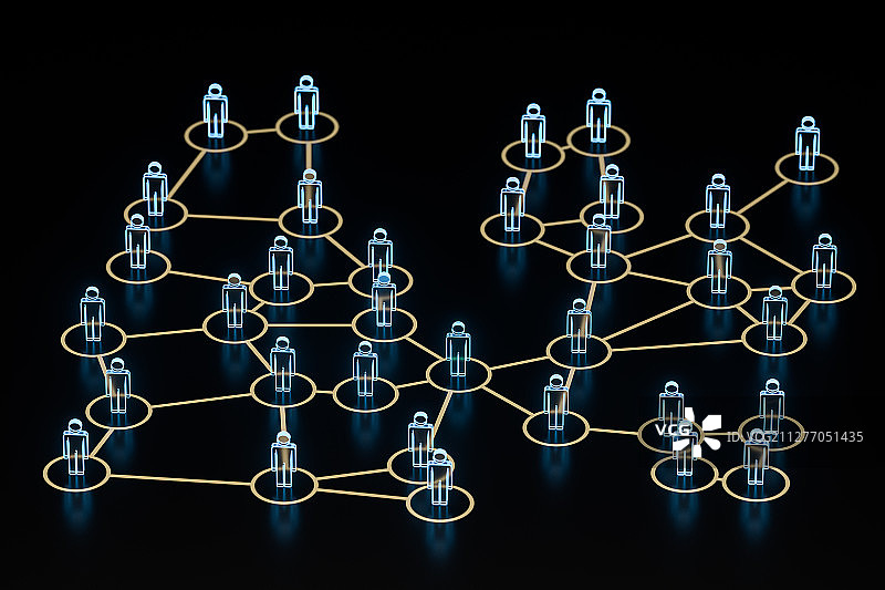 人物模型和关系网络 三维渲染图片素材