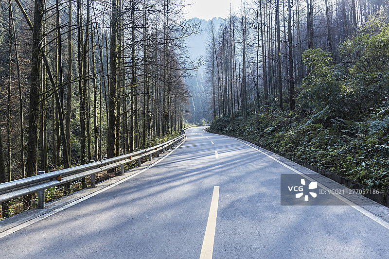 山林间的公路汽车背景图片素材