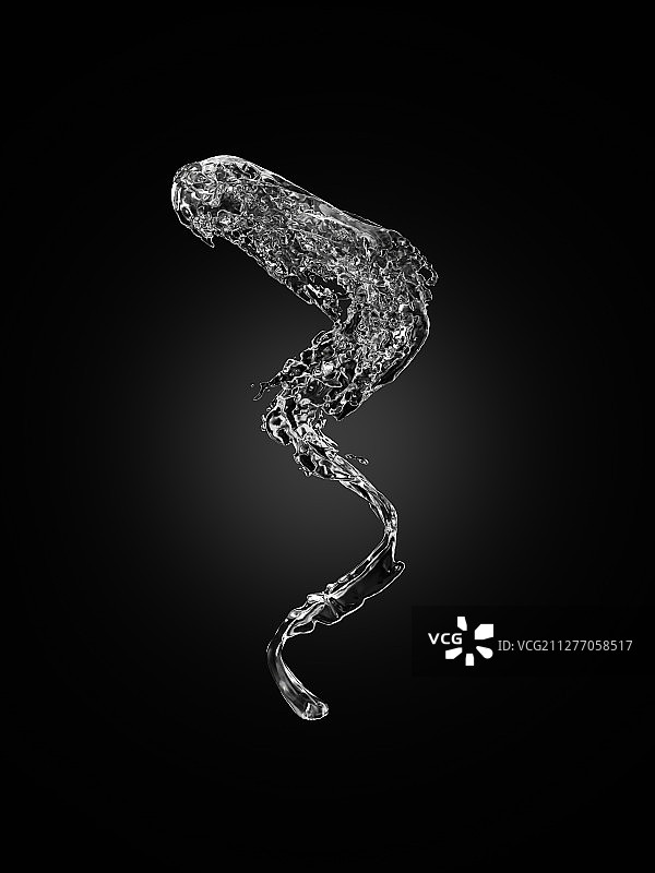 黑色背景下的水流与水花素材图片素材