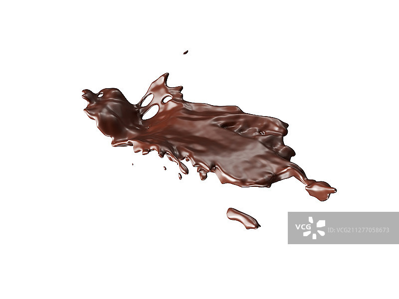 白色背景下流动的巧克力液体素材图片素材