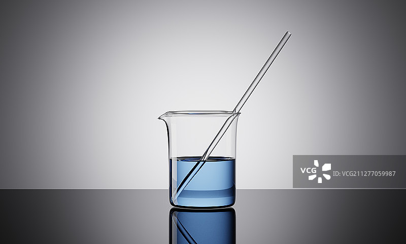 实验室中盛满化学液体的器皿图片素材