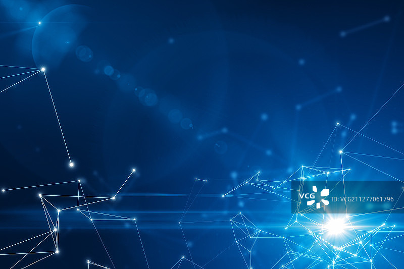 带有科技感的发光点线连接网络背景素材图片素材