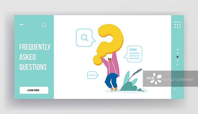 常见问题在线客服网站着陆页图片素材