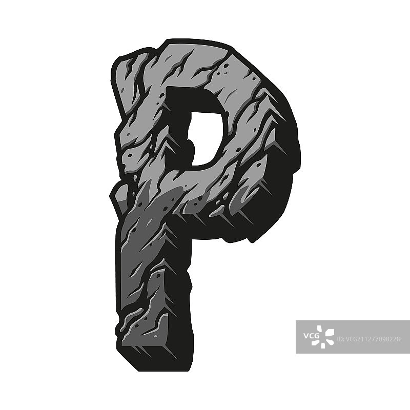 复古字母P模板图片素材