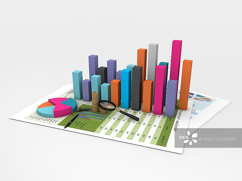 商业3d分析图表图片素材