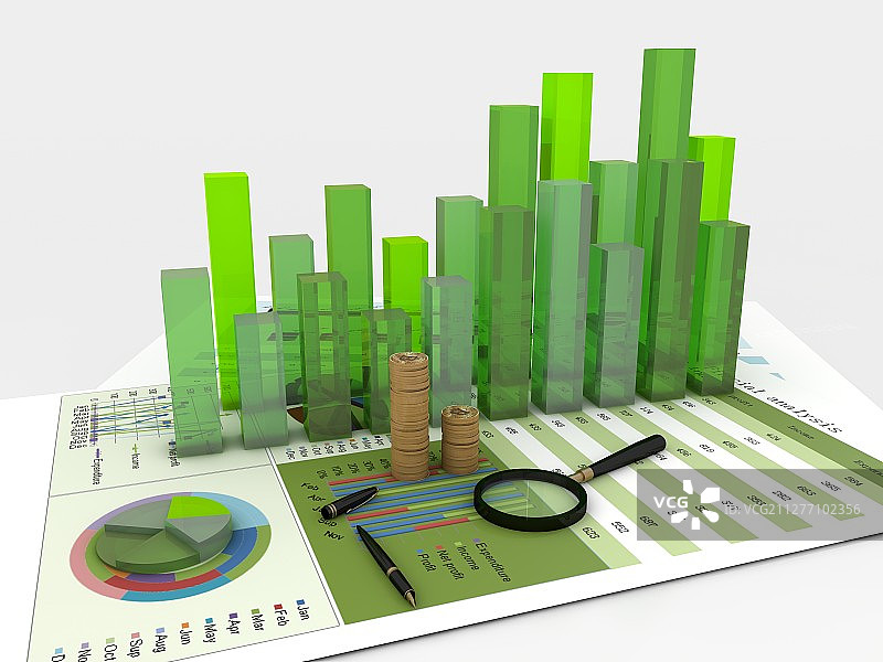 商业3d分析图表图片素材
