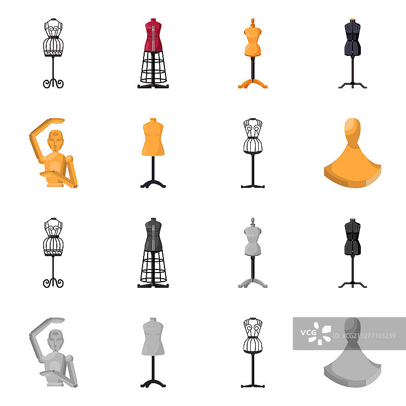 人体模型时尚图标组合图片素材