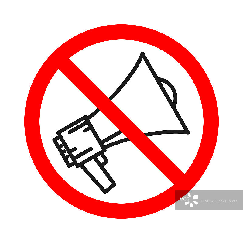 禁止使用扩音器图标，禁止噪音概念图片素材