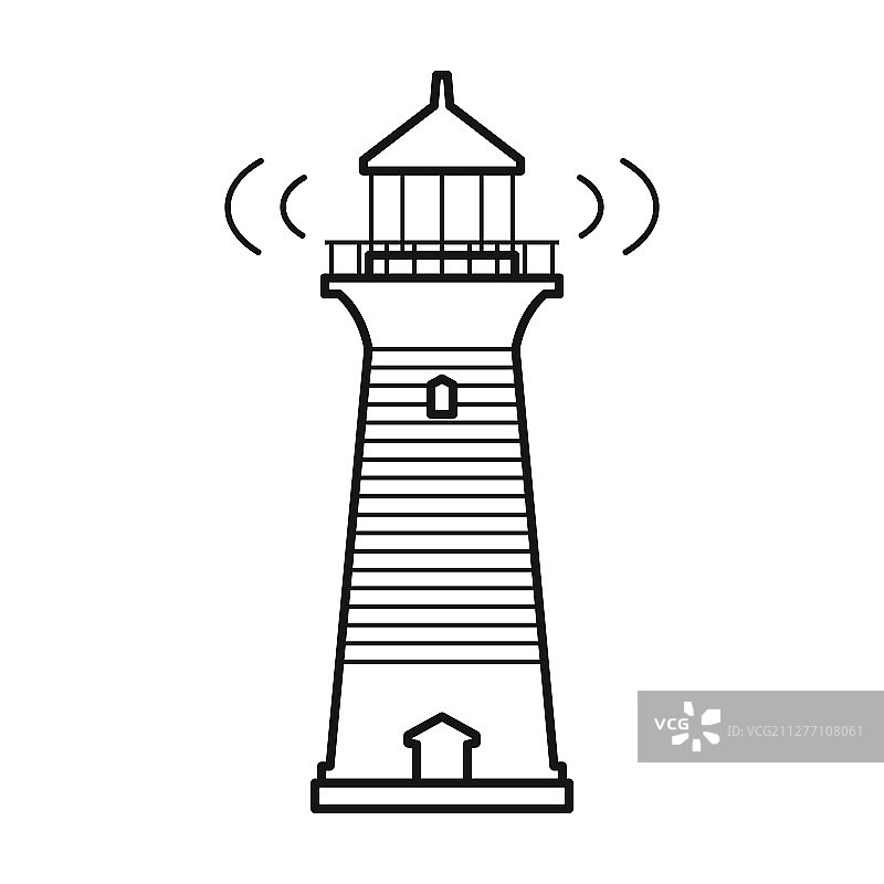孤立的灯塔轮廓图标图片素材