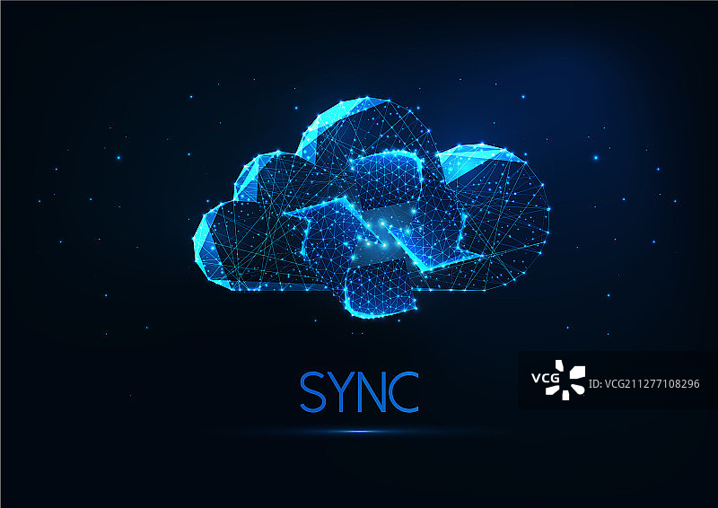 未来主义云同步概念图片素材