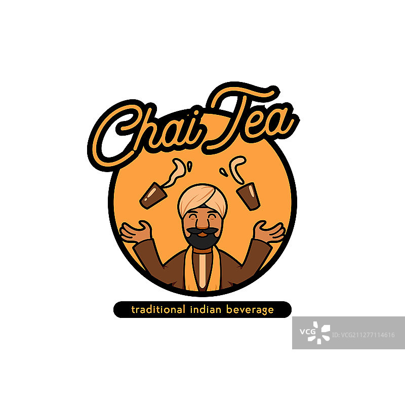 印度传统饮料柴茶标志图标图片素材