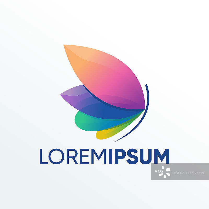 抽象蝴蝶标志设计模板图片素材