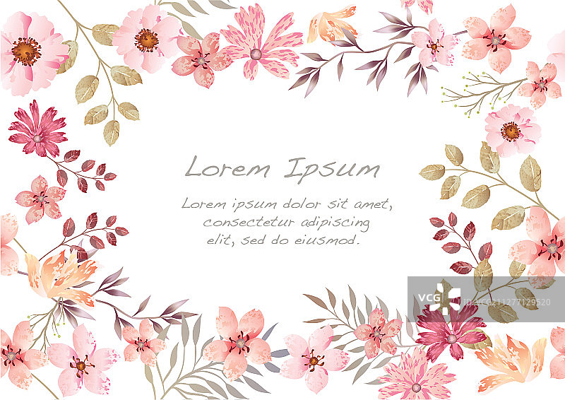 水彩无缝花卉背景图片素材