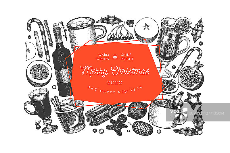 手绘冬季饮品设计模板图片素材