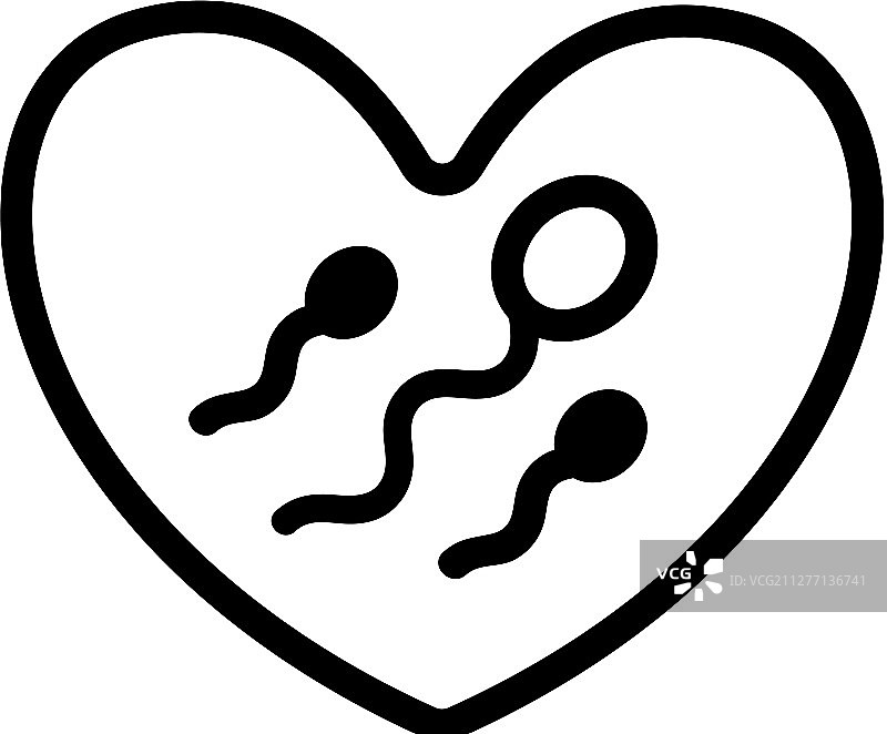 不同精子图标的轮廓图片素材