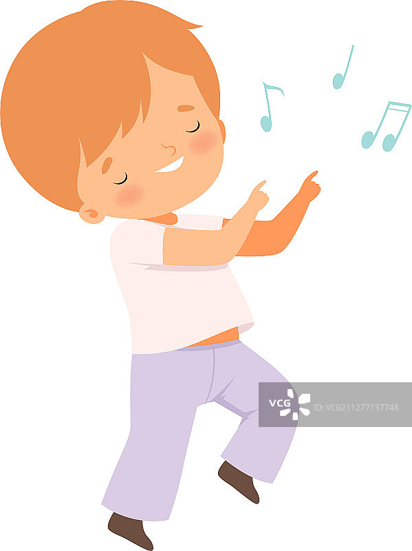 可爱的微笑女孩跳舞，快乐的孩子图片素材