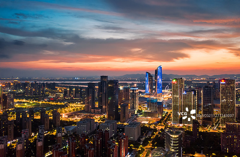 日落金融城图片素材