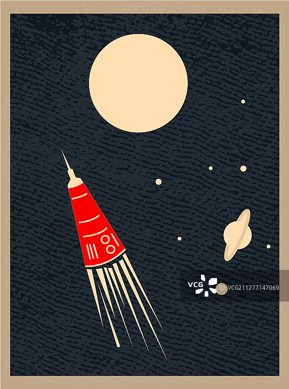 太空复古明信片图片素材