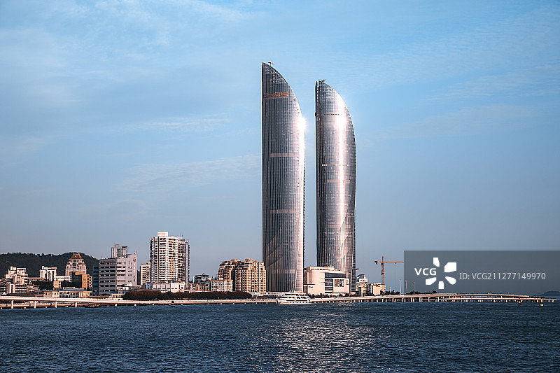 厦门双子塔图片素材