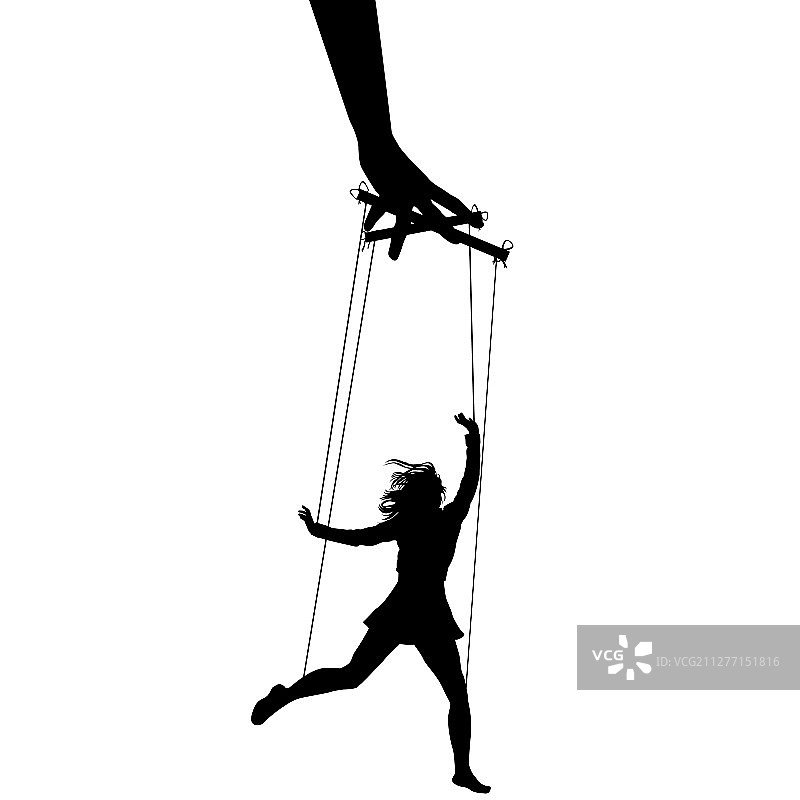 手部木偶师操纵女性图片素材
