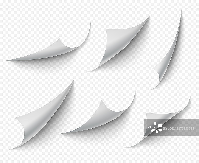 白色透明卷角图片素材