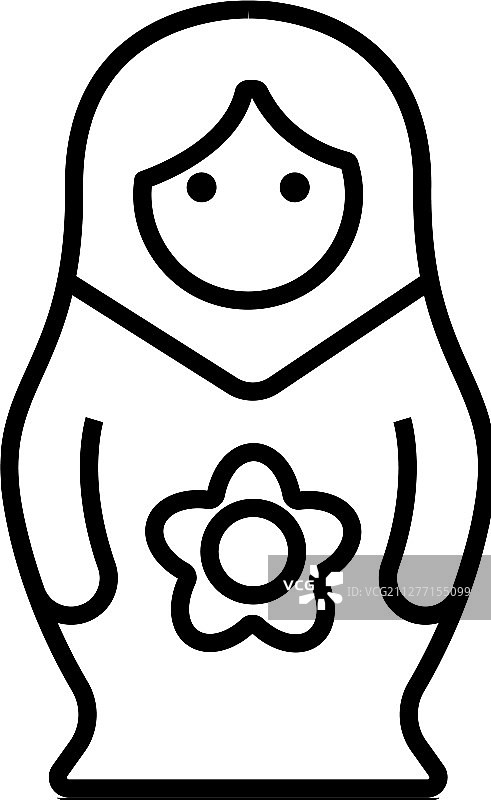 套娃图标独立轮廓符号图片素材