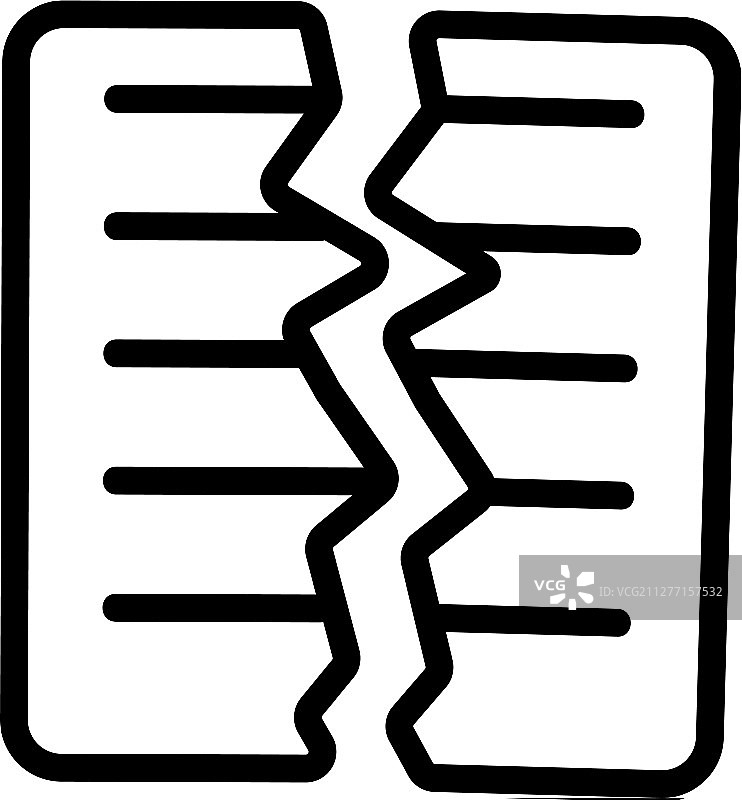 撕裂的文件轮廓图标图片素材