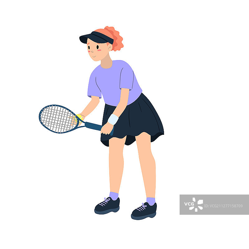 打网球的女孩，白色背景图片素材