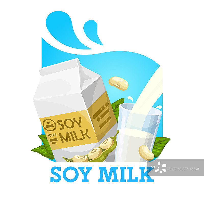 牛奶大豆包装隔离标签图片素材