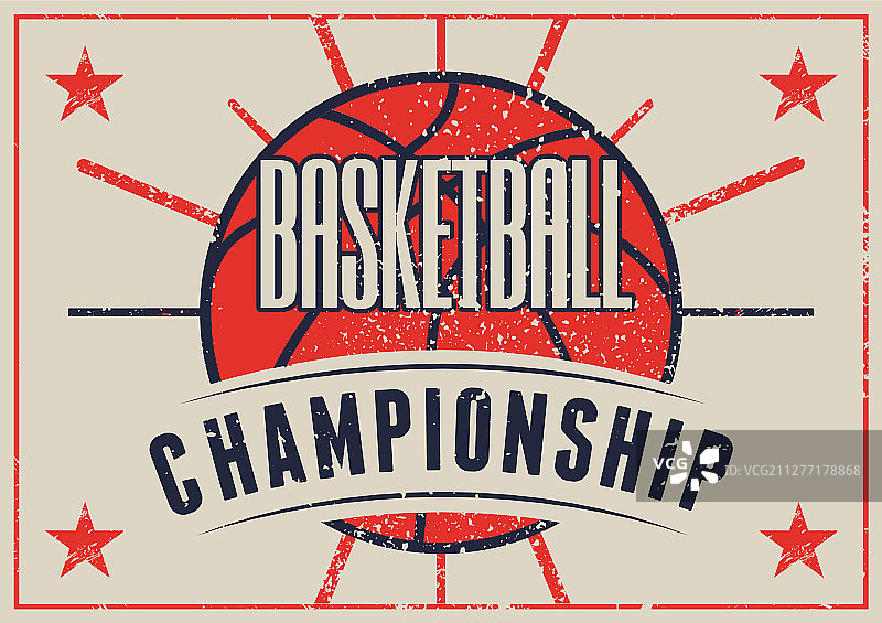 复古篮球锦标赛banner图片素材