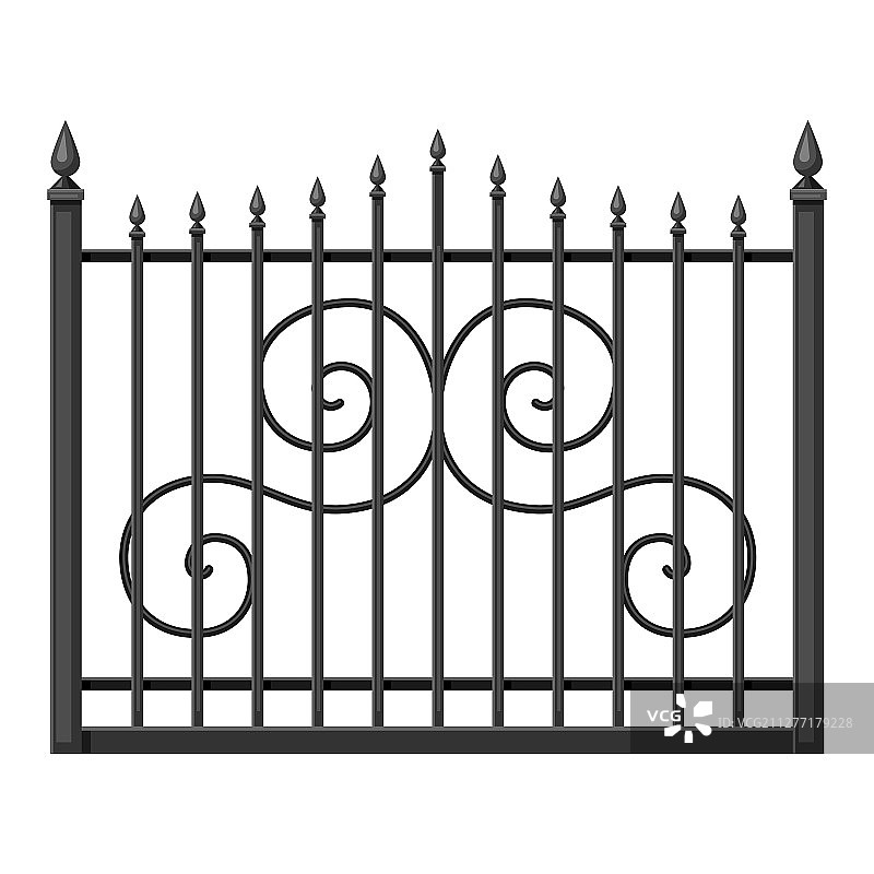 锻造金属围栏图片素材