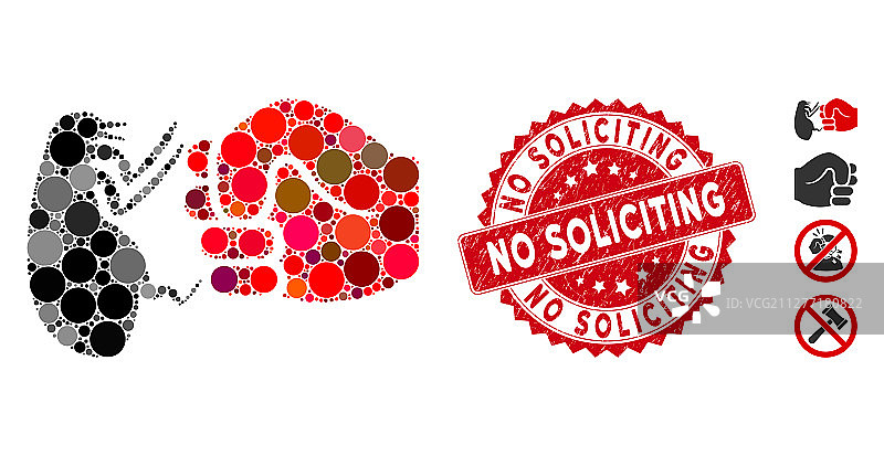 跳蚤拳头打击图标拼贴（带纹理效果）图片素材