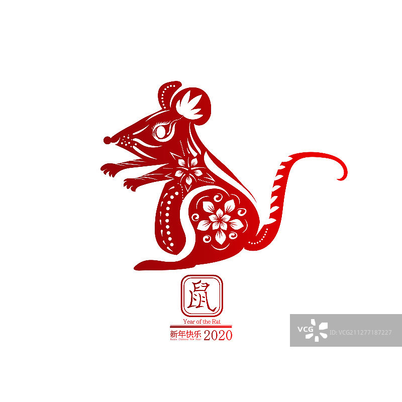 2020鼠年中国新年快乐图片素材