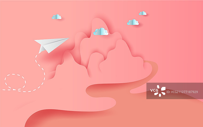 3D纸艺景观白色纸图片素材