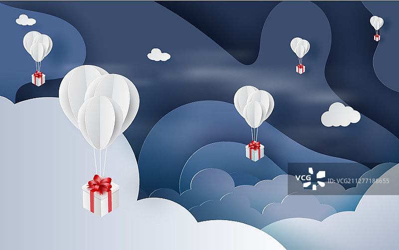 3D纸艺风格气球白色图片素材