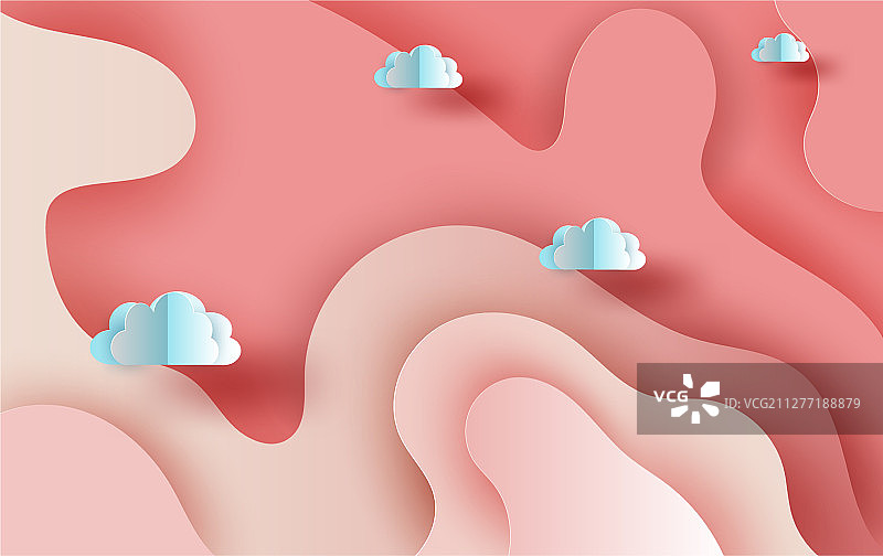 抽象曲线粉色云彩天空图片素材