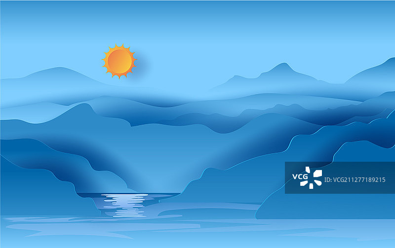山脉蓝天阳光景观图片素材