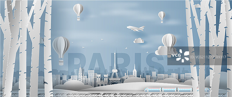 纸工艺剪纸全景森林图片素材