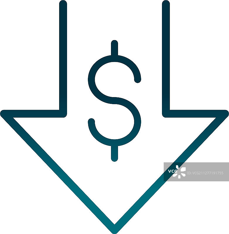 经济商业货币下降箭头渐变图片素材