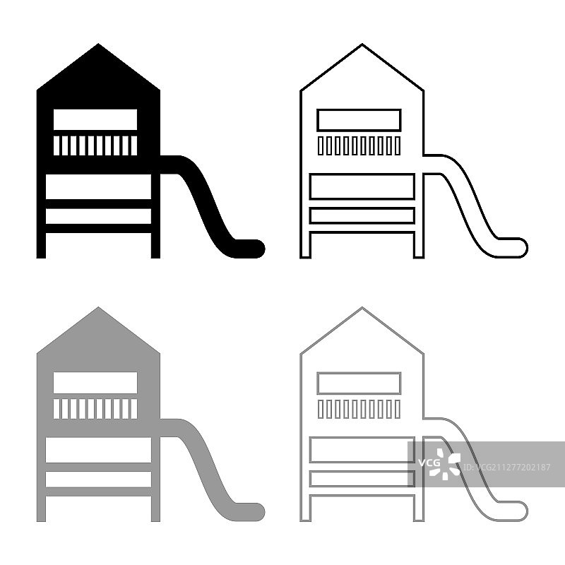 儿童游乐场滑梯图标图片素材