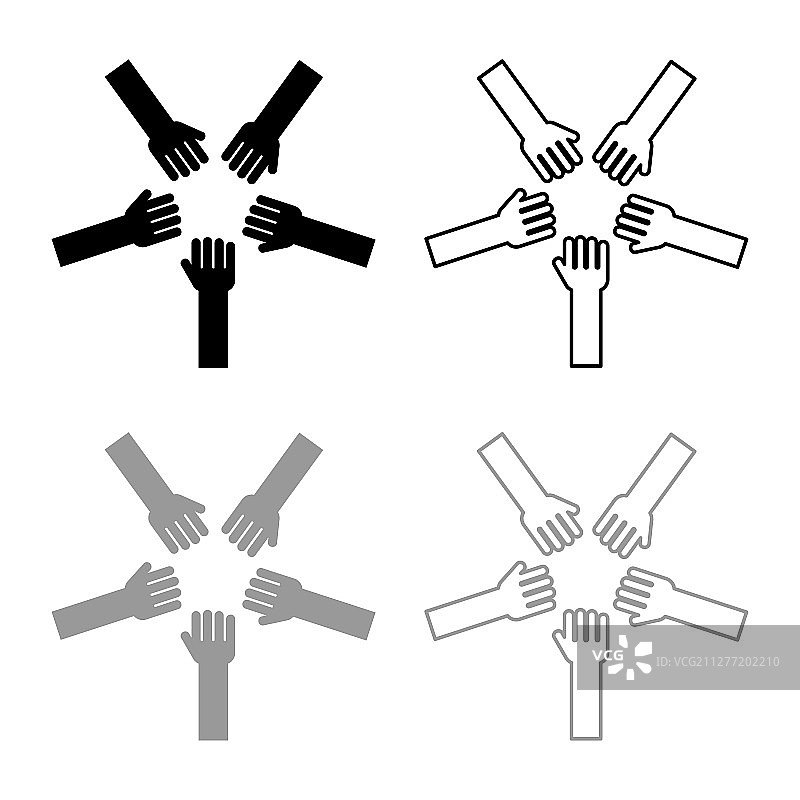 手部连接，团结合作概念示意图图片素材