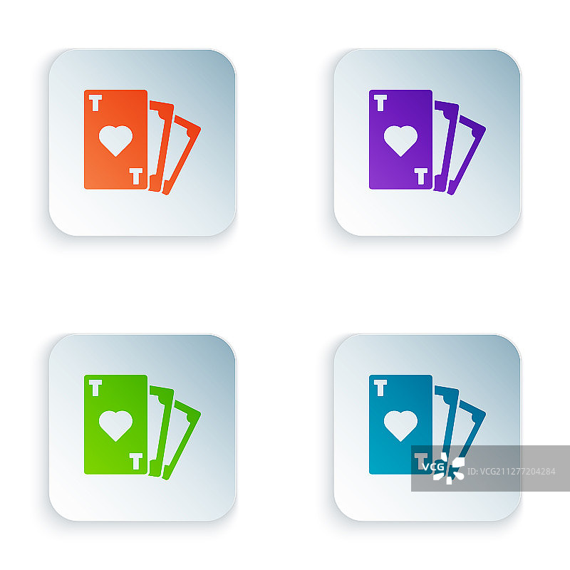红桃符号彩色扑克牌图标图片素材