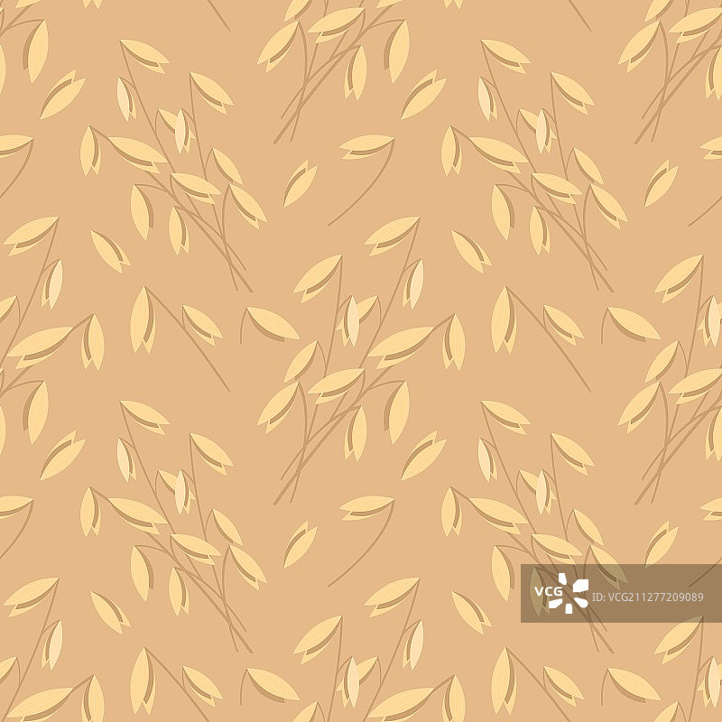 含燕麦的米色无缝图案元素图片素材