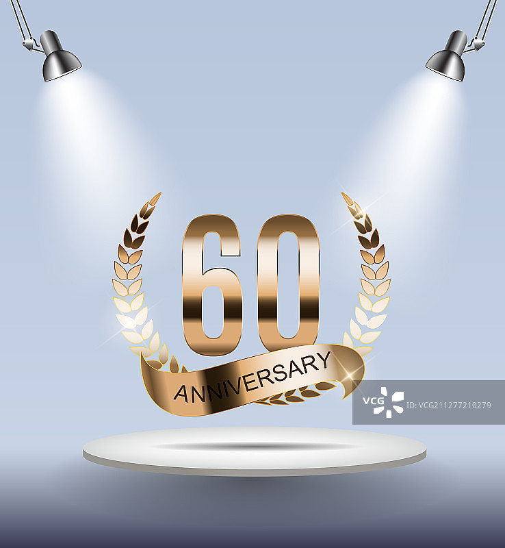 60周年纪念Logo矢量插画模板图片素材