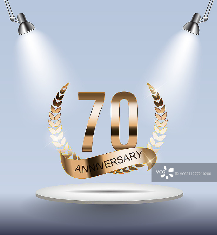 70周年纪念Logo矢量插画模版图片素材