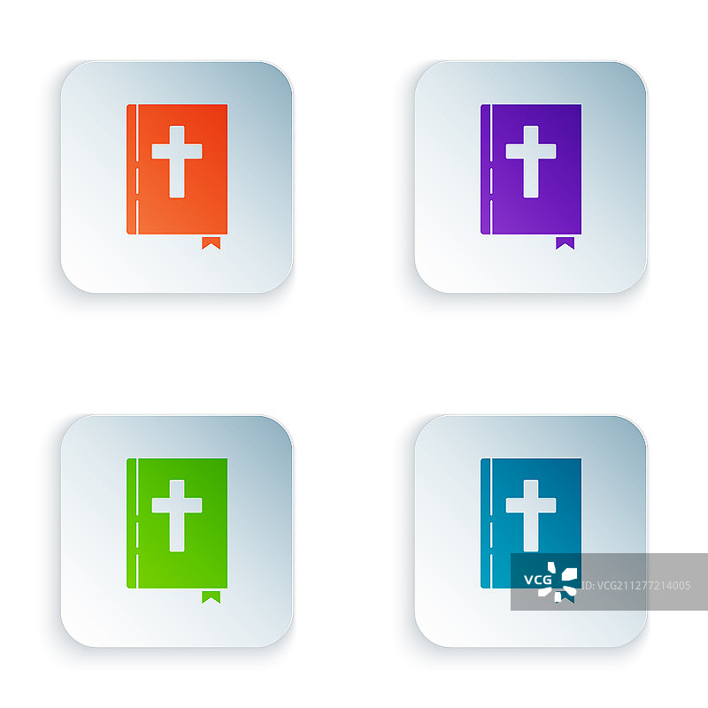 彩色圣经书籍图标图片素材