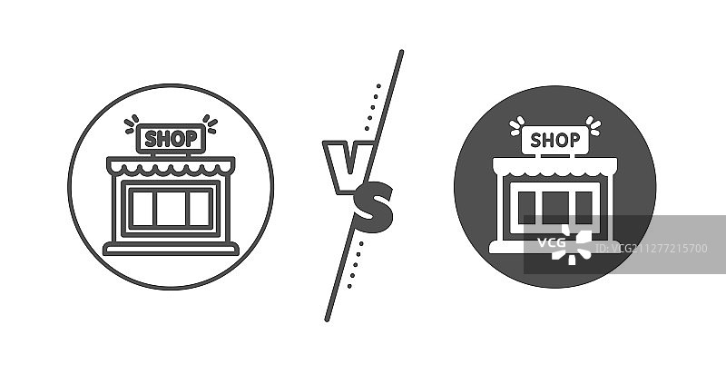 店铺线性图标商店标志图片素材